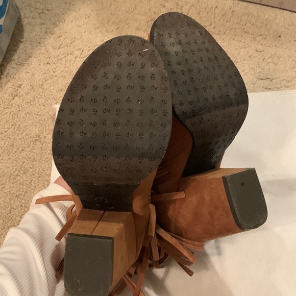 Suede fringe peep toe boots - Picture 6 of 8